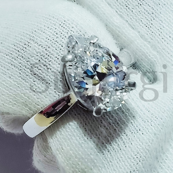 3 Karat weiße Saphirringe im Tropfenschliff, Solitär-Verlobungsring mit Weißgold-Finish Sterlingsilber, Versprechen Geschenk Damenring Größe 4 bis 12