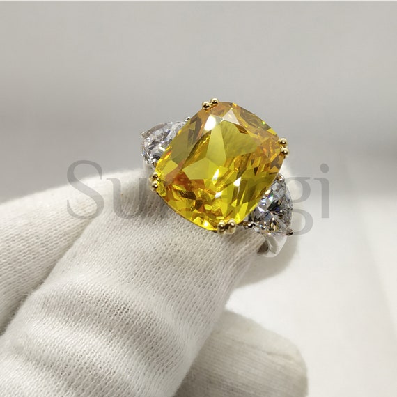 Star K � Classic Oval 7x5 Lady Diana Halo Genuine Yellow Sapphire Ring -  Walmart.com