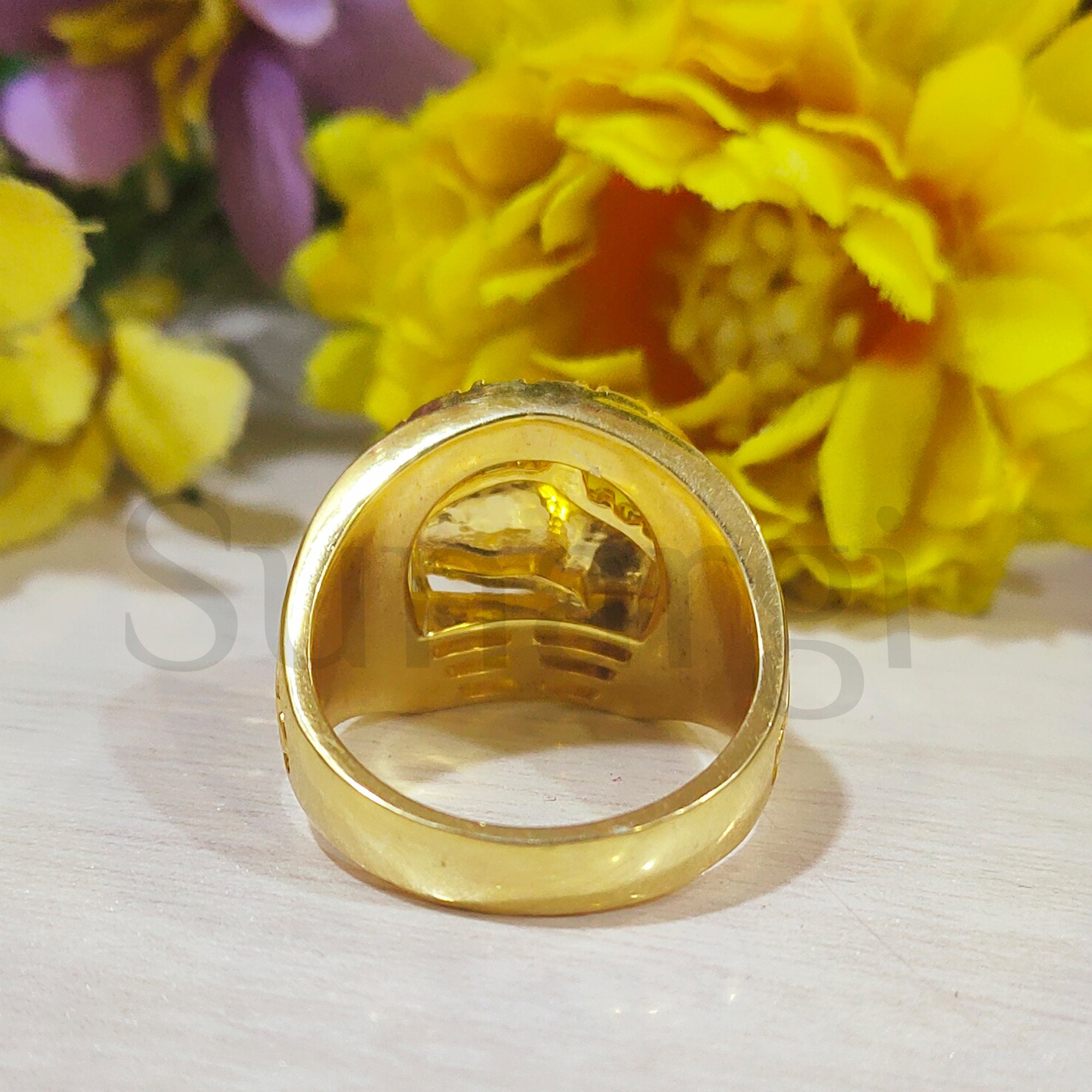 RYLOS Men's 14K Gold Nugget Horse Head Ring With Diamond & Birthstone - Sizes 8-13