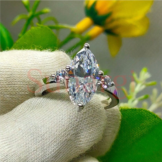MARQUISE STERLING SILVER RING GOLD MARQUISE STERLING SILVER RING GOLD