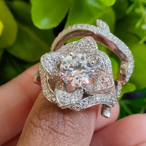 Sterling silver white cheap sapphire engagement rings