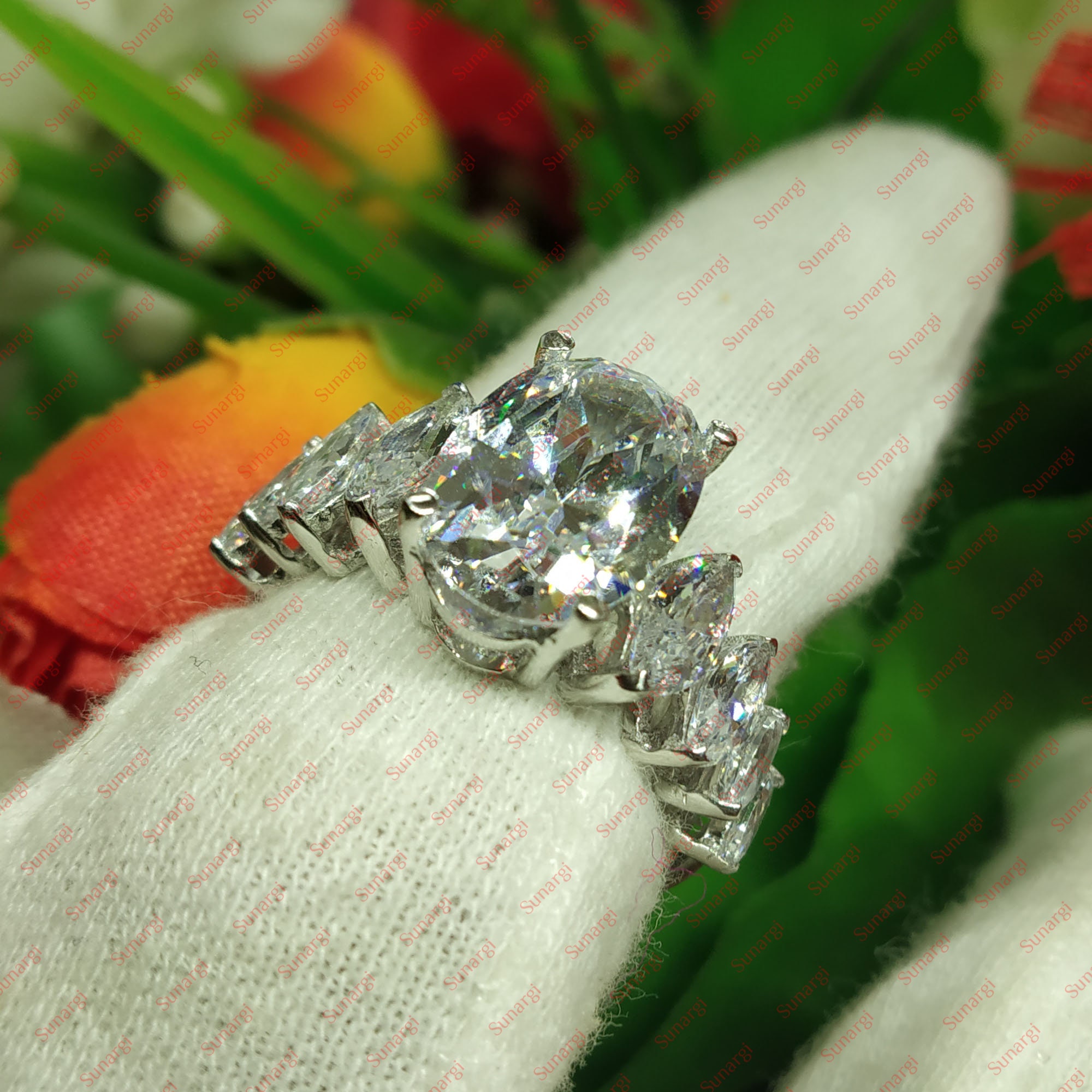 White Sapphire Rings 4 Carat Oval Cut Engagement Ring White Etsy