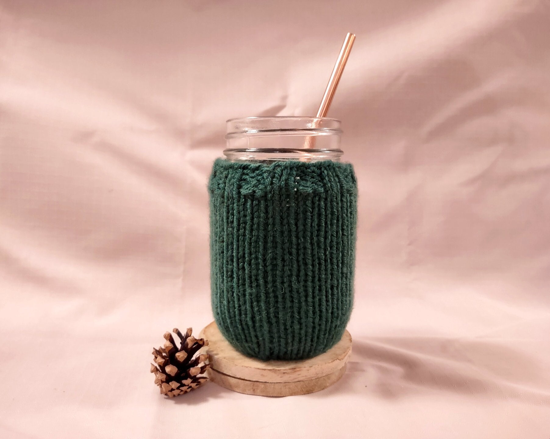 Mason Jar with Forest Green Cozy