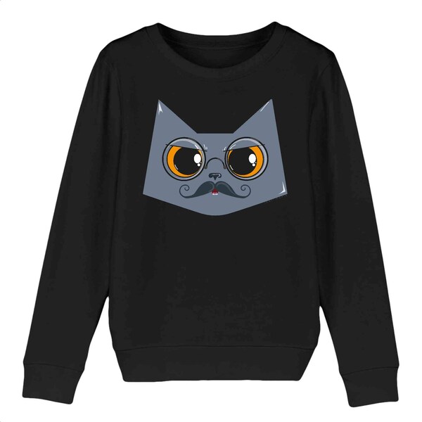 Sweat shirt enfant coton bio Chat élégant