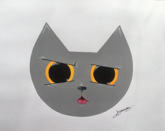 Peinture Chat doute