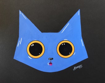 Peinture Chat bleu