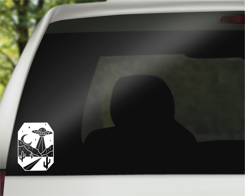 Desert Mountain UFO Vinyl Decal Car Decal UFO Decal Adventure Etsy
