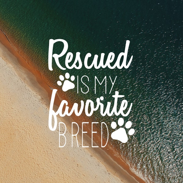 Rescued is My Favorite Breed Vinyl Decal | Paw Print Decal | Pet Lover | Tumbler Decal | Water Bottle Decal | Laptop Decal | Car Decal