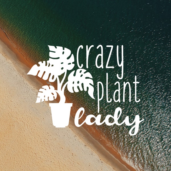 Crazy Plant Lady Vinyl Decal  | Plants Decal | Boho Decal | Bohemian Decor | Tumbler Decal | Water Bottle Decal | Plant Lover | Car Decal