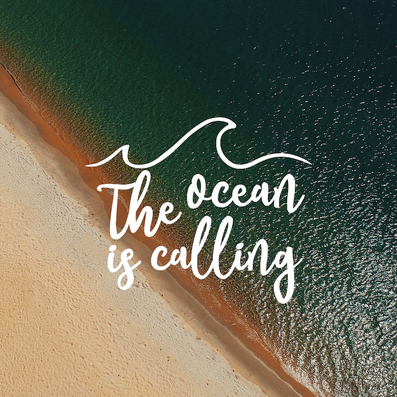 The Ocean is Calling Vinyl Decal Car Decal Ocean Decal - Etsy