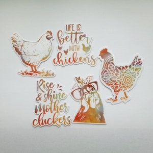 Mother Clucker Chicken Sticker Set | Sticker Pack | Waterproof | Chicken | Watercolor | Rooster | Laptop Sticker | Water Bottle Sticker