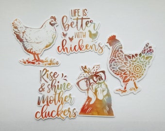 Mother Clucker Chicken Sticker Set | Sticker Pack | Waterproof | Chicken | Watercolor | Rooster | Laptop Sticker | Water Bottle Sticker