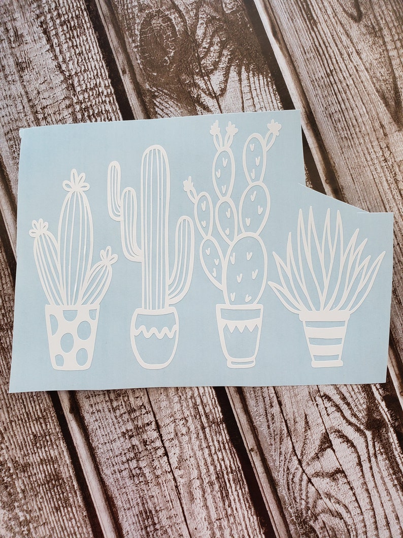 Cactus Plants Vinyl Decal Cactus Decal Boho Decal Etsy