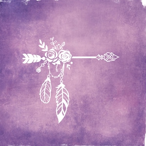 Beaded Rose Arrow Vinyl Decal  Arrow Decal  Boho Decal  Bohemian Decor  Tumbler Decal  Water Bottle Decal  Laptop Decal  Car Decal