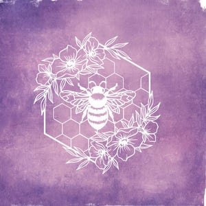 Save the Bees Hexagon Double Floral Vinyl Decal | Bee Decal | Boho Decal | Tumbler Decal | Water Bottle Decal | Laptop Decal | Car Decal