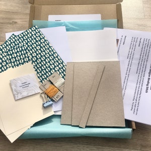 Bookbinding Kit - Make Your Own Hardback Book with exposed Stitch