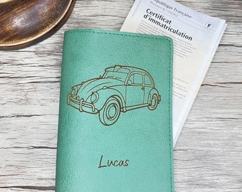 Personalized vehicle document pouch Green