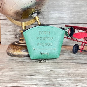 Portamonete verde personalizzato. Donna, uomo o bambino. Regalo personalizzabile