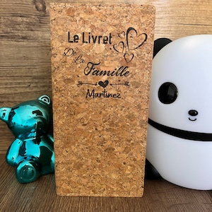 Protège Livret de Famille Personnalisé Liège, Etui livret de Famille 100% Personnalisable, Pochette Made in France. Idée Cadeau Famille.