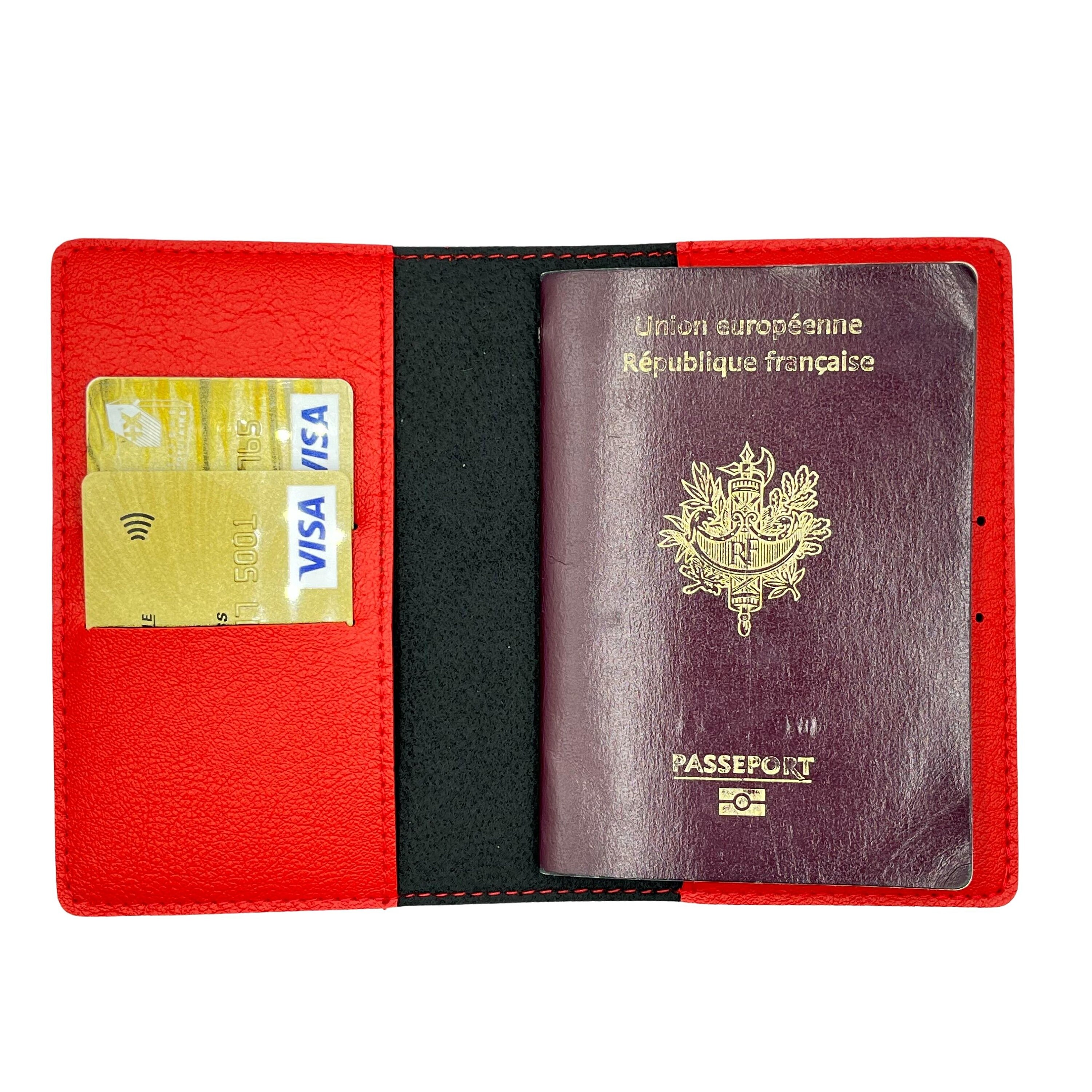Personalized Red Passport Cover, Customizable Passport Case