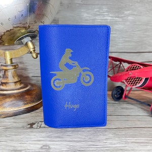 Pochette Carte Grise Personnalisée Bleu, Etui Carte Grise, Porte Assurance, Permis. Cadeau Parfait pour l'obtention du Permis