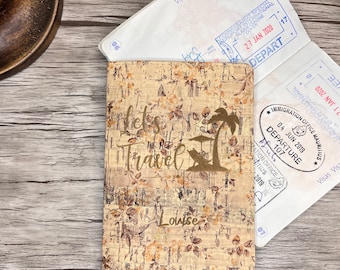 Protège Passeport Personnalisé Bambou, Etui Passeport Personnalisable .Porte Passeport Made in France. Cadeau Parfait Pour Fans de Voyage !