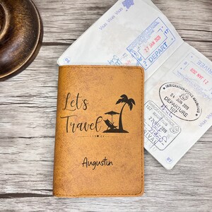 Protège Passeport Personnalisé Camel, Etui Passeport Personnalisable, Porte Passeport Made in France. Cadeau Parfait Pour les Fans de Voyage