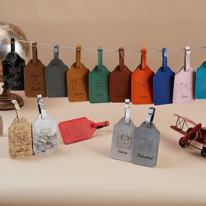 Porte étiquette Bagage Personnalisé, Etiquette Valise. Cadeau pour amoureux de Voyage.
