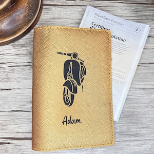 Pochette Carte Grise Personnalisée Or, Etui Carte Grise, Porte Assurance, Permis. Cadeau Parfait pour l'obtention du Permis
