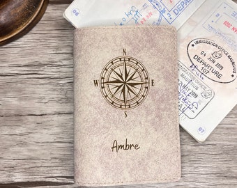 Biscotto di copertina per passaporto personalizzato, custodia per passaporto personalizzabile, porta passaporto Made in France. Regalo perfetto per gli appassionati di viaggi!