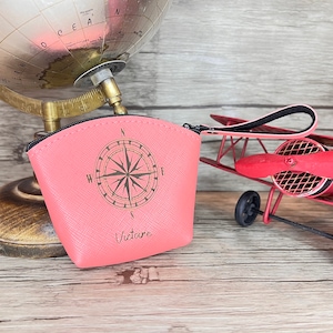 Porte Monnaie Personnalisé Rose. Femme, Homme ou Enfant. Cadeau Personnalisable