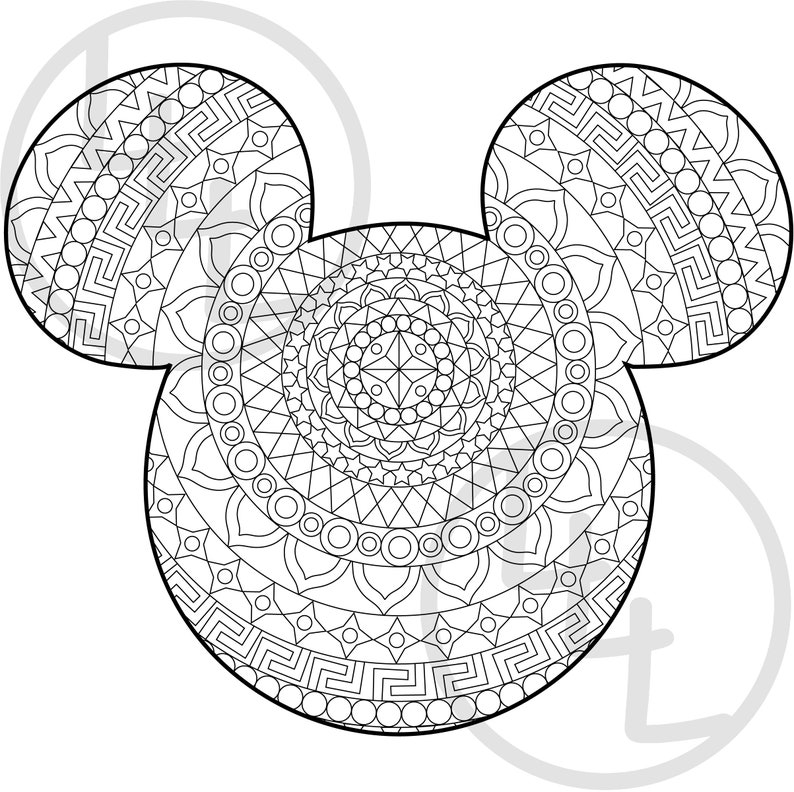 Mickey Mouse Mandala coloriage Téléchargement numérique | Etsy