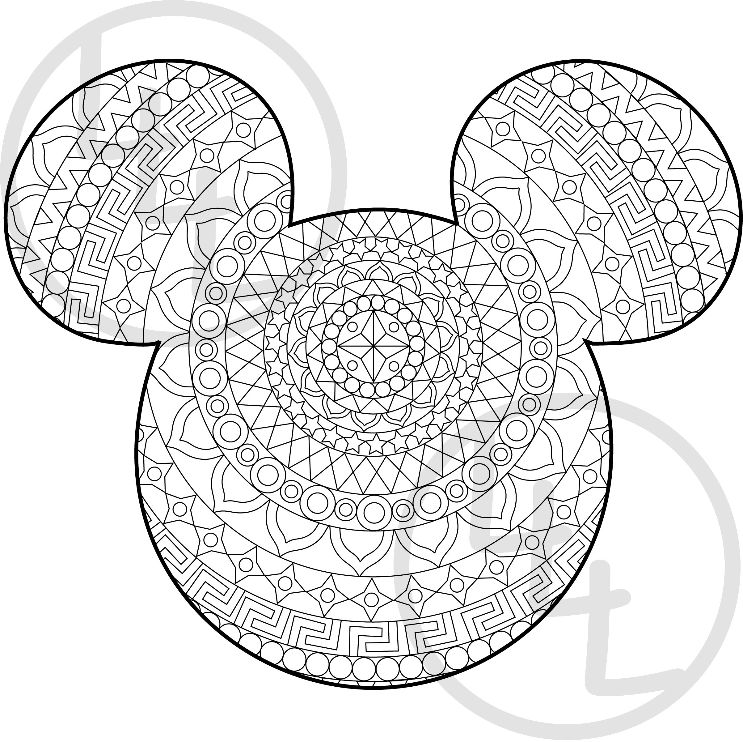 Mickey Mouse Mandala Para Colorear Descarga Digital Etsy Mickey Mouse Mandala Para Colorear Descarga Digital Etsy
