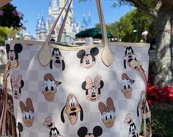 The Mouse and Friends large neverfull purse; Magical Place Bag; Checkered purse
