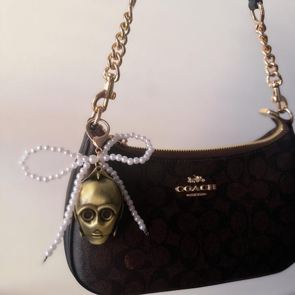 Coquette C3PO Pearl key chain; Magical Key chain; May the force be with you
