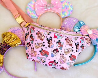 Princess Squad Fanny Pack; Fanny Pack; Disney Fanny Pack; Pink Disney Fanny Pack; Princes Ears Fanny Pack ; Princess Chain