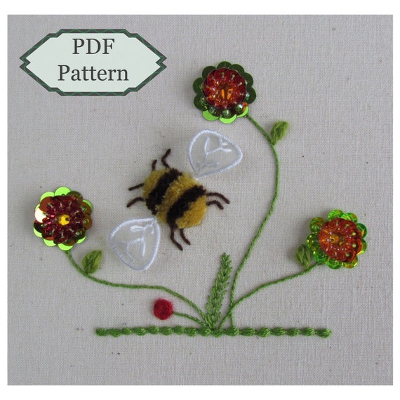 Summer Bee Stumpwork and Beading Embroidery PDF - Etsy UK