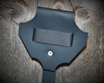 Porta espadas de cuero negro, colgador de cinturón: LARP, feria renacentista