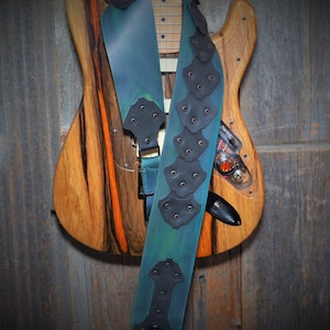Custom Handmade Leather Guitar Strap; Price varies based on complexity of design and options; Guitar not included ;)