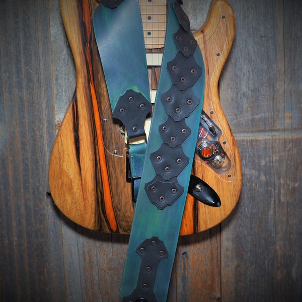 Custom Handmade Leather Guitar Strap; Price varies based on complexity of design and options; Guitar not included ;)