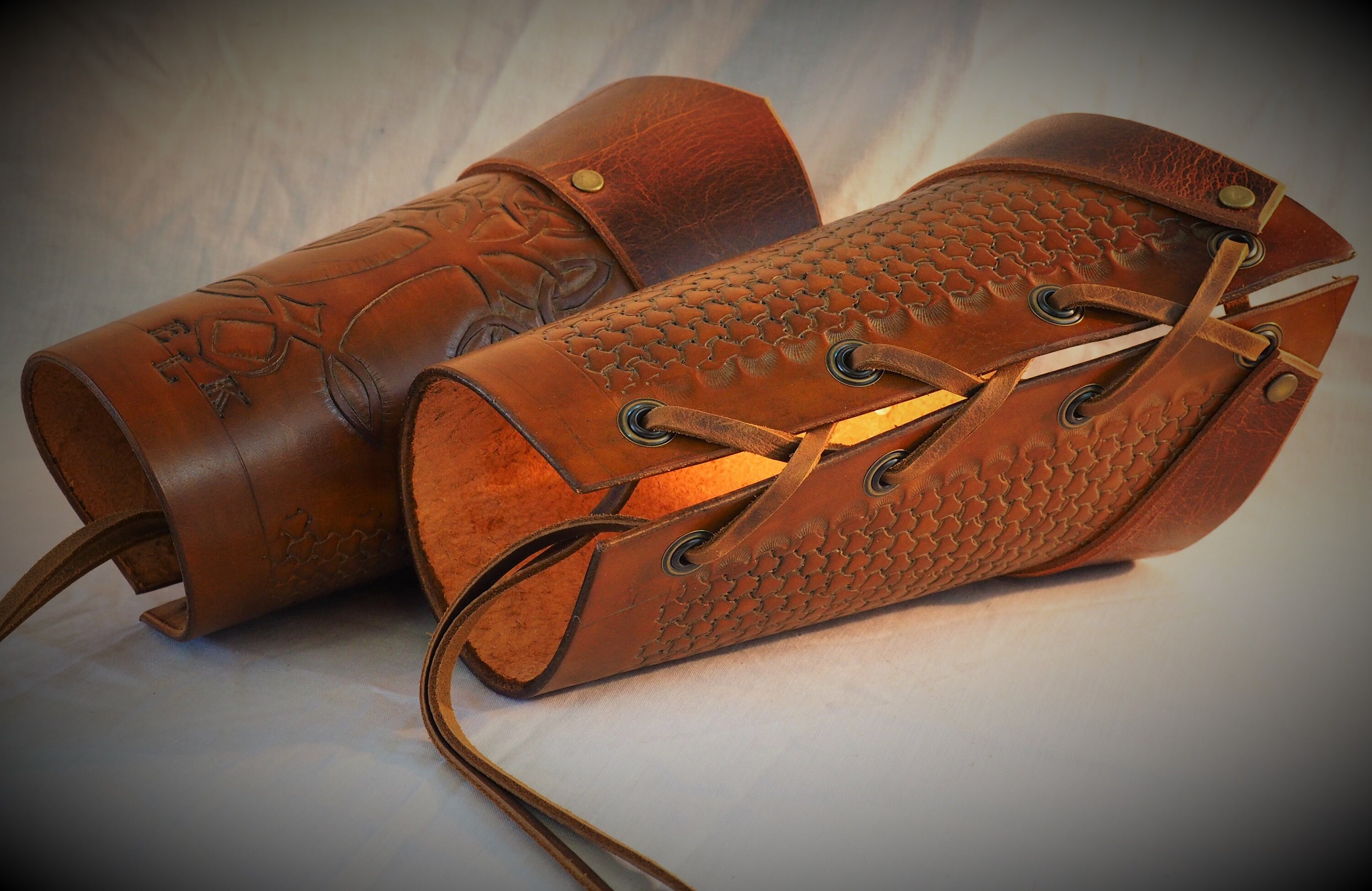 Leather Arm Guards Custom Fit and Personalized Bracers Etsy