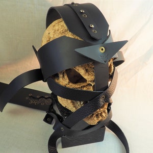 Leather Face Harness; Strap Face Mask; Genuine Leather; Handmade Face Constraint; Leather Crown Mask; Adjustable Head Harness; Bondage Gear