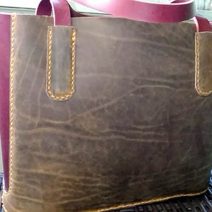 Leather Tote Bag (2 Sizes); Personalization Available; Handmade Day Bag; Shopping Bag