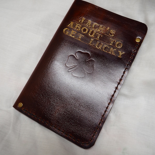 Personalized Leather Lottery Ticket Holder; Custom Leather Document Folder; Leather Passport Wallet; Travel Ticket Organizer; Receipt Book