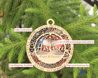 US Air Force Customized Personalized Ornament Bauble