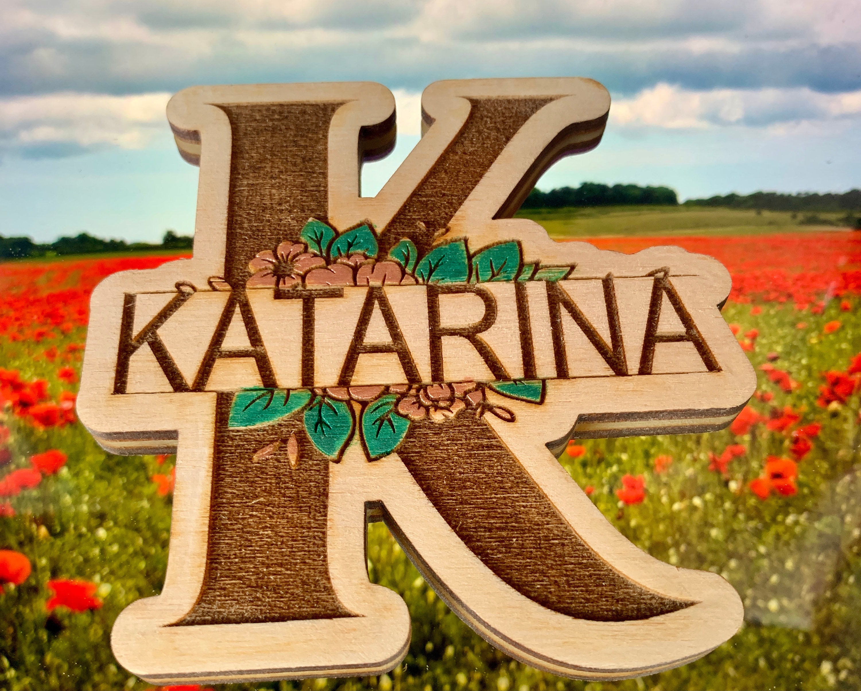 6 inch Personalized Name Wall Decor floral theme hand Etsy