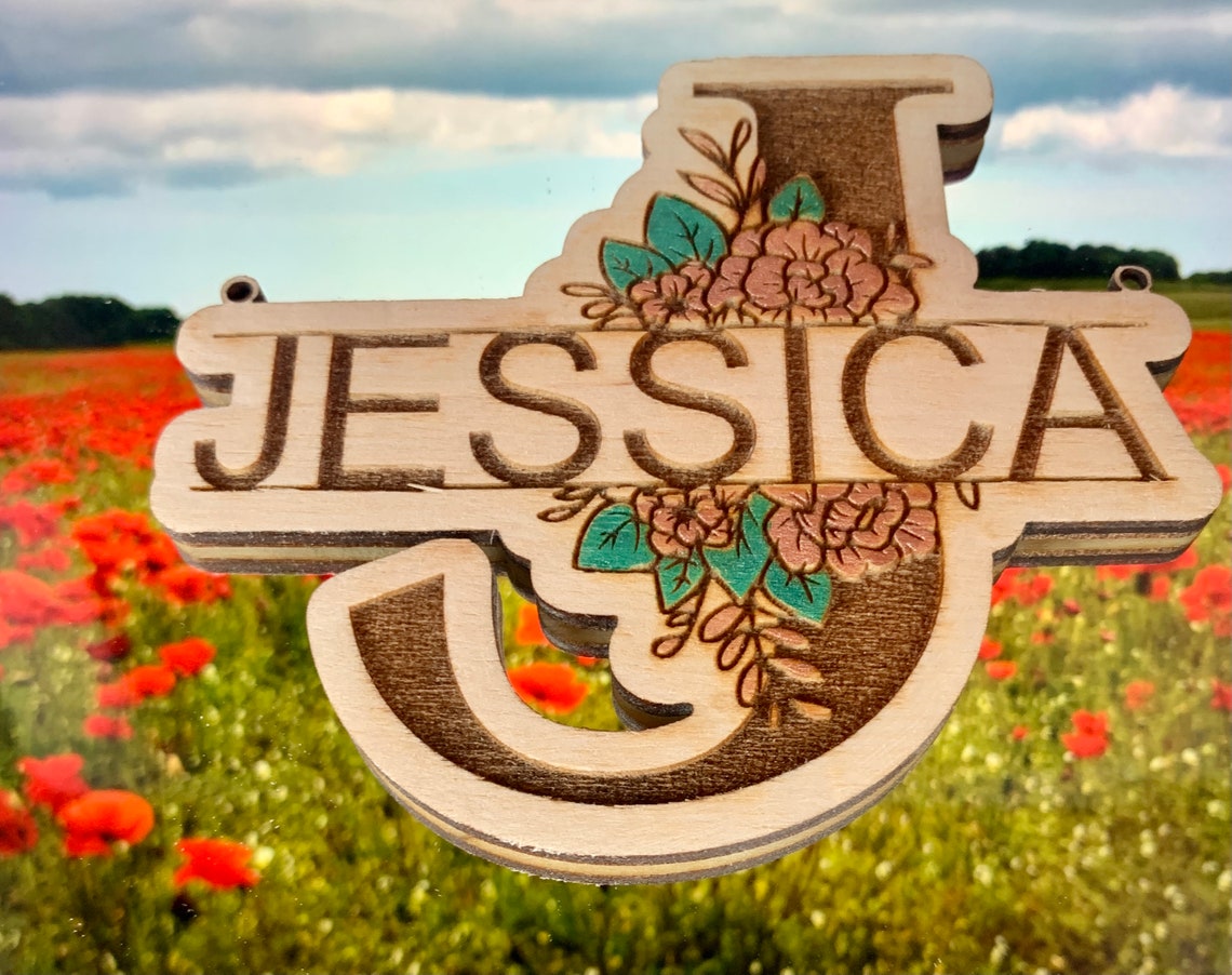 6 inch Personalized Name Wall Decor floral theme hand Etsy