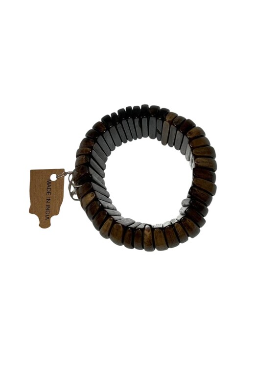 Iris Apfel & Bajalia Wooden Segmented Stretch Bra… - image 2