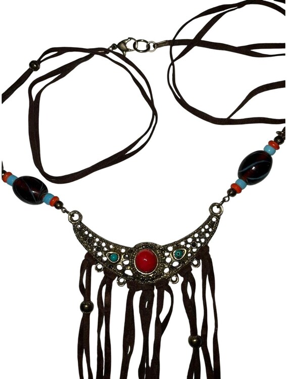 Iris Apfel & Bajalia Feather Dangle Bib Necklace … - image 3