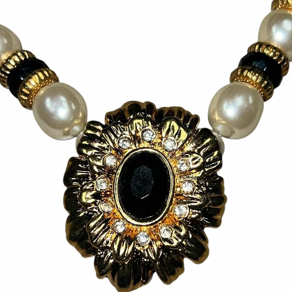 Vintage Kenneth Jay Lane KJL Avon Faux Pearls Ony… - image 3